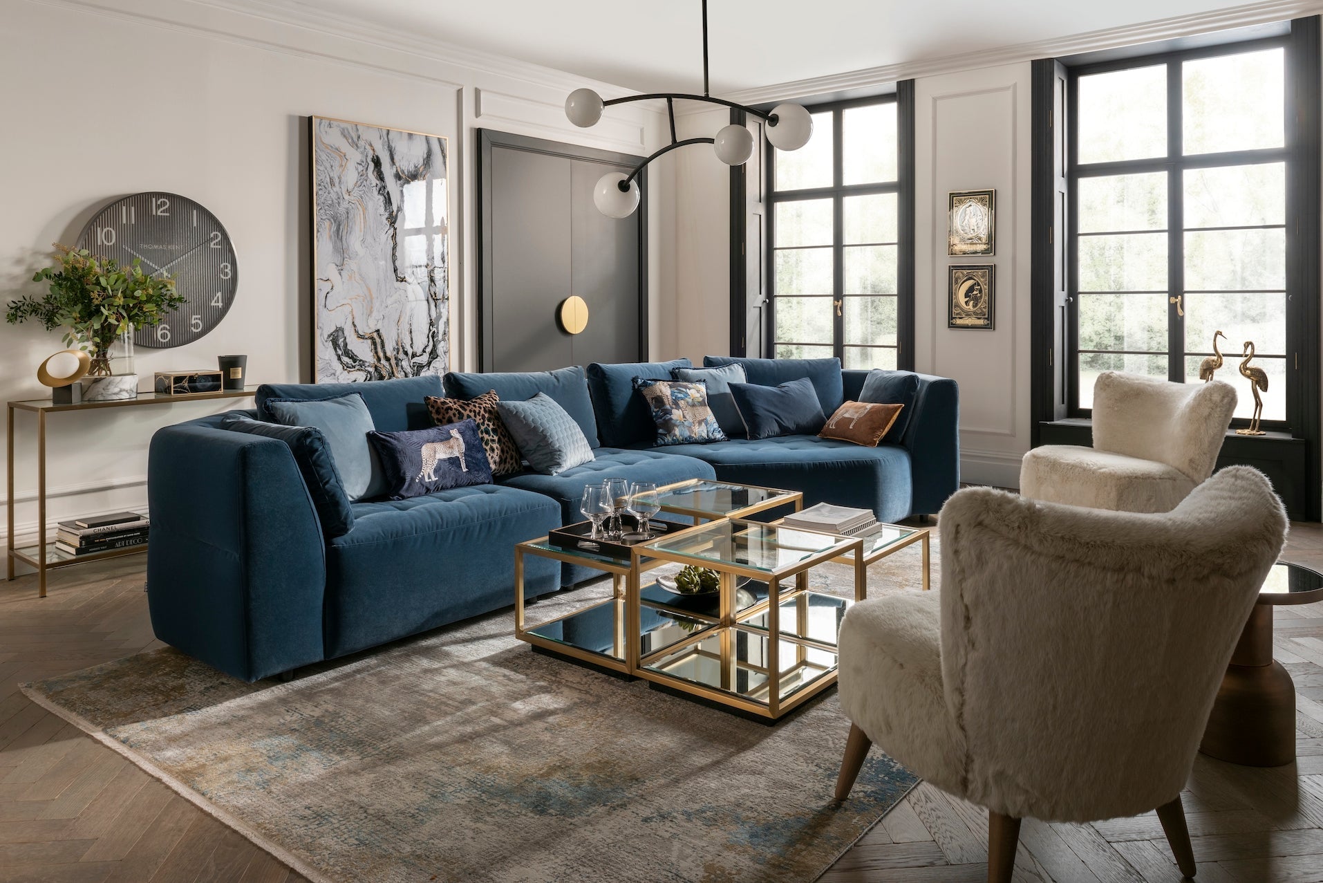 pantone blue sofa