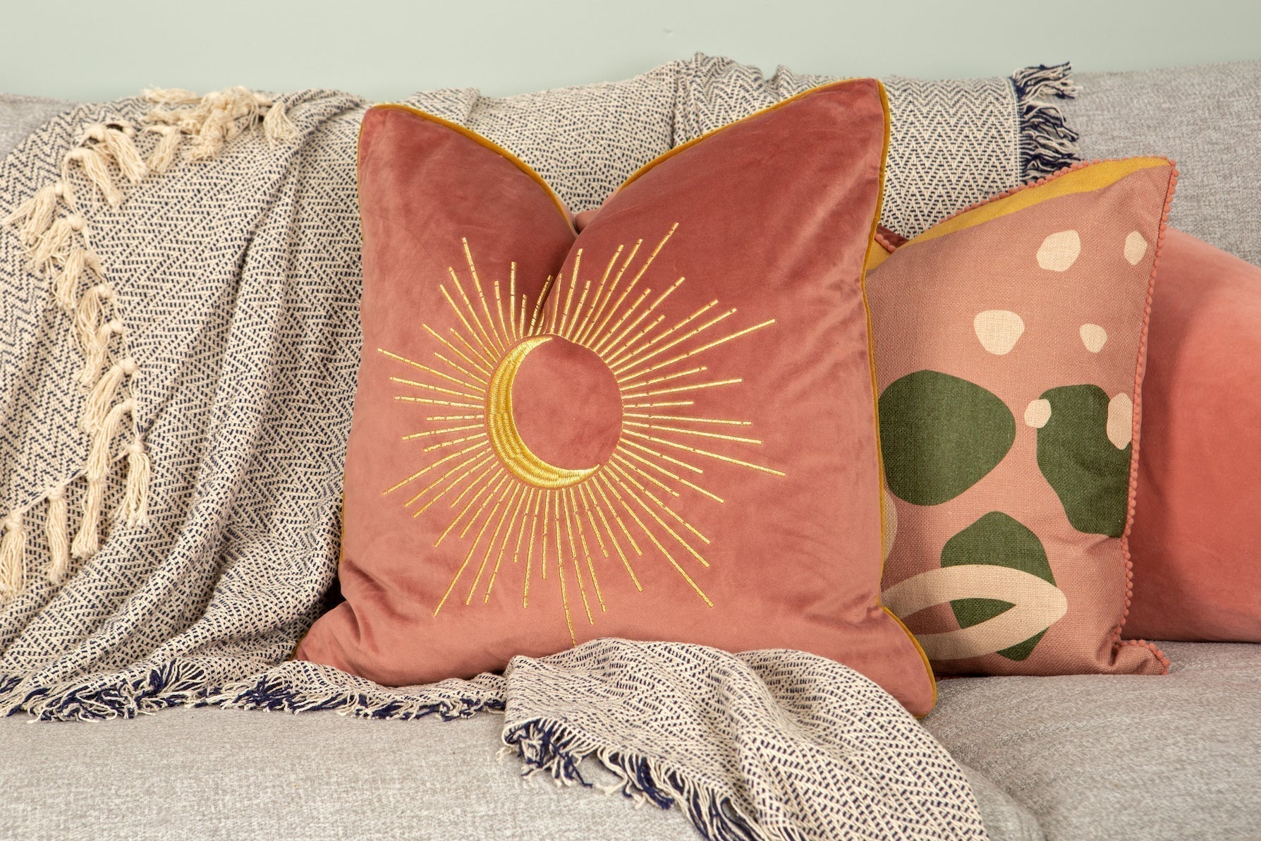 Cushions Orange Autumn Sun and Moon