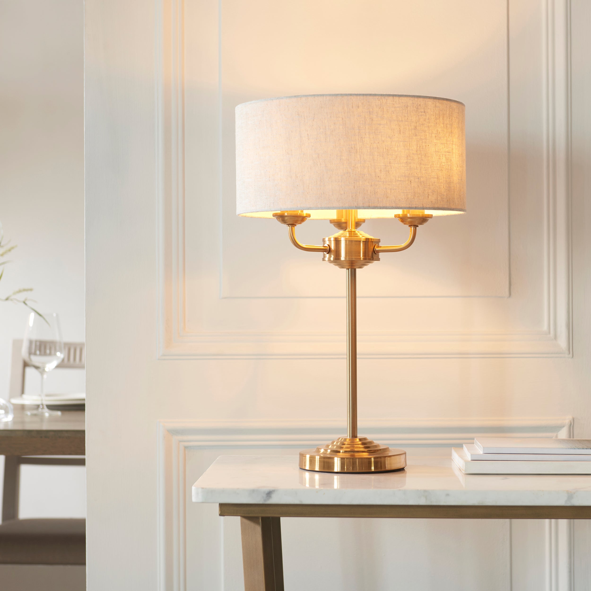 Leif 3lt Table Lamp in Beige