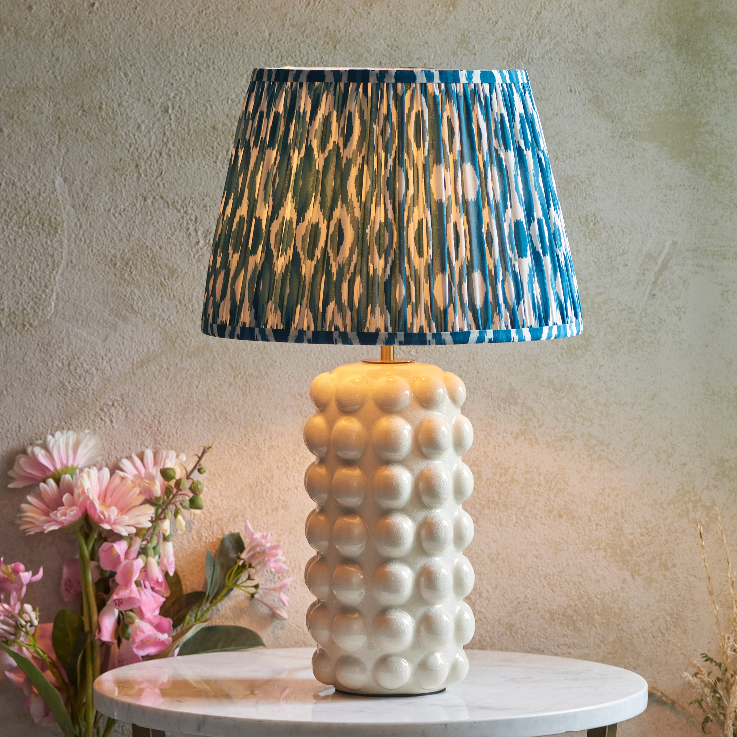 Kari Ikat Table Lamp in Blue