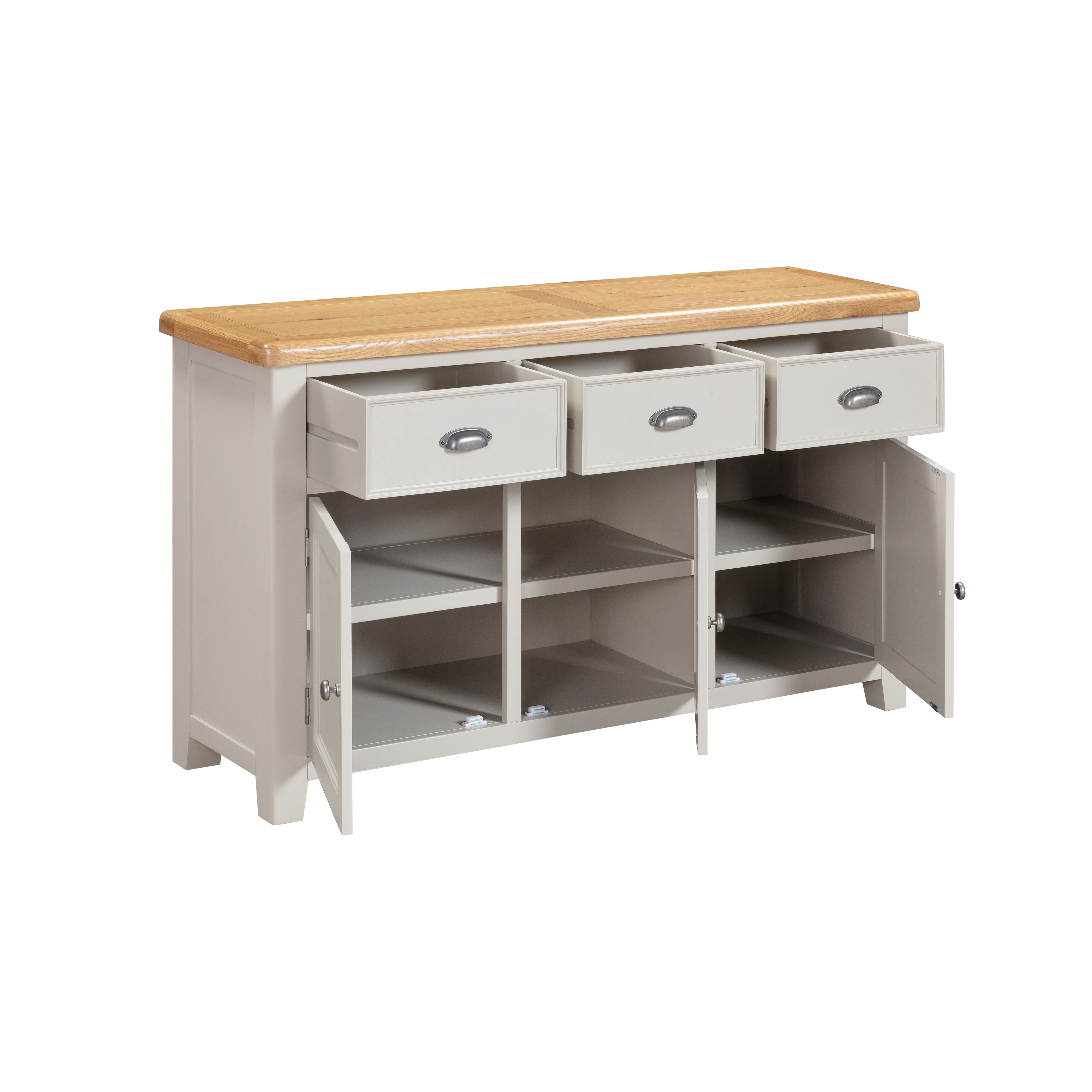 Medway Oak 3 Door Sideboard in Grey