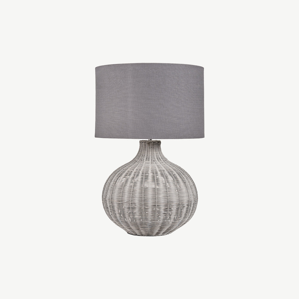 Grey Wash Rattan Table Lamp
