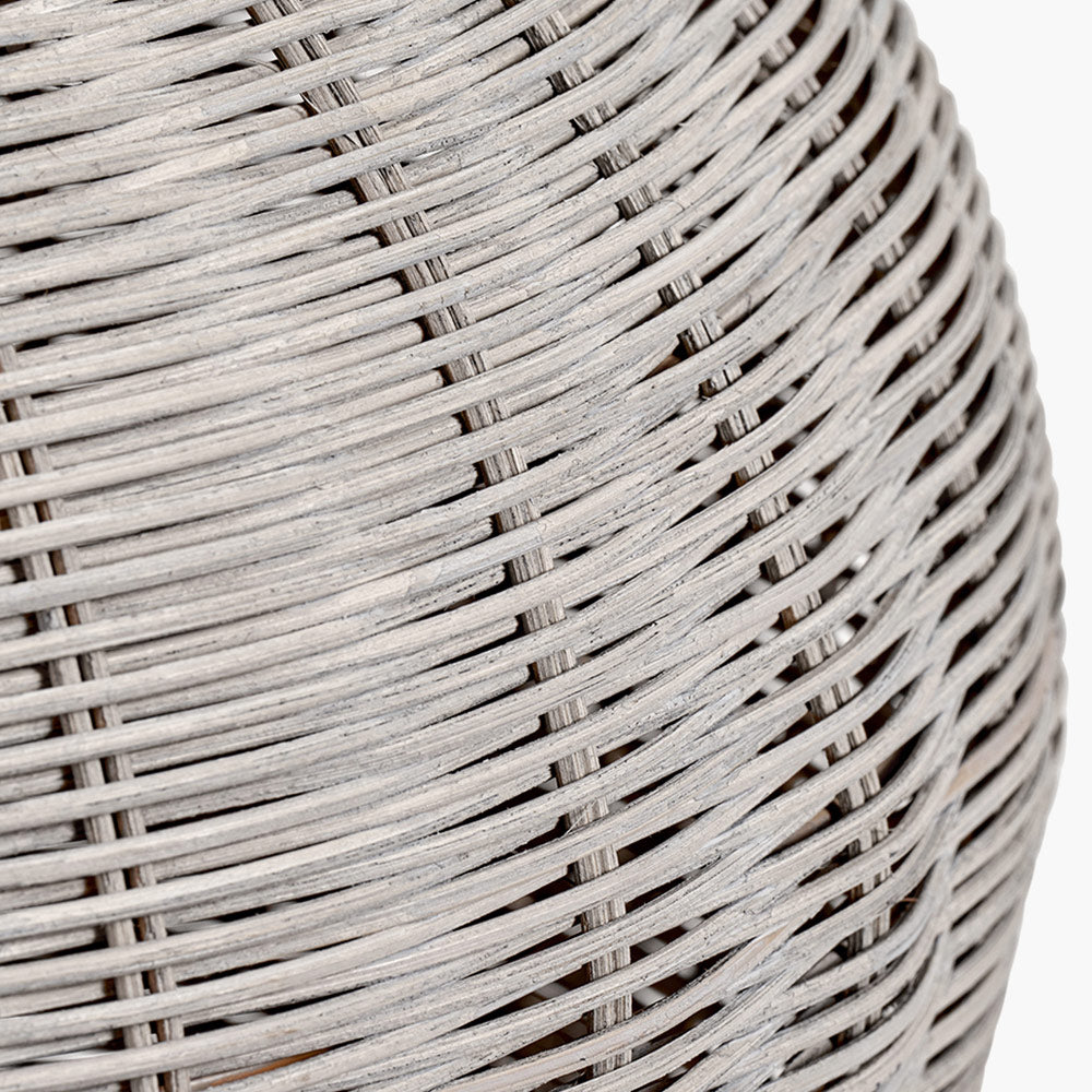 Grey Wash Rattan Table Lamp