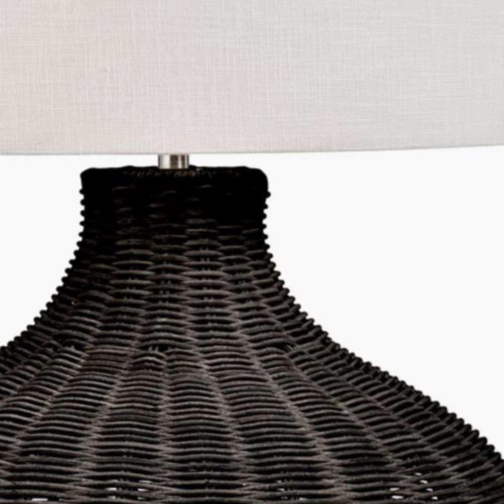 Black Rattan Table Lamp