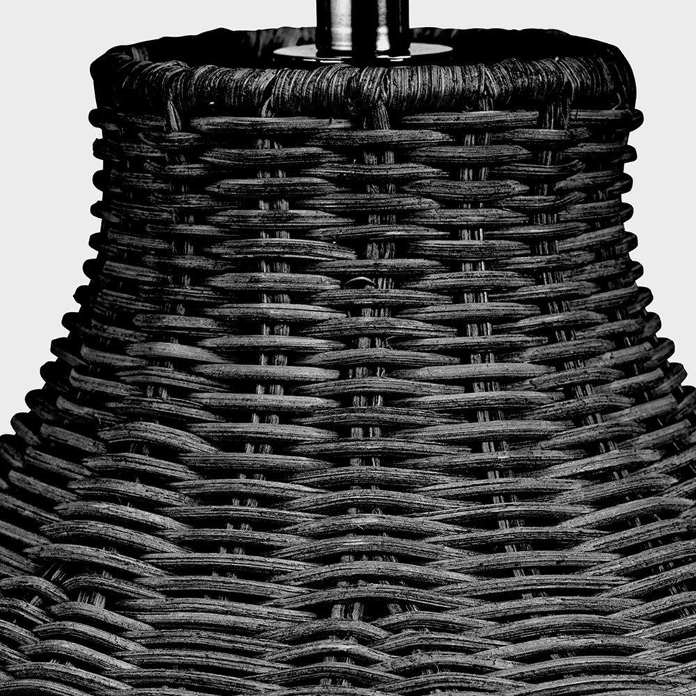 Black Rattan Table Lamp