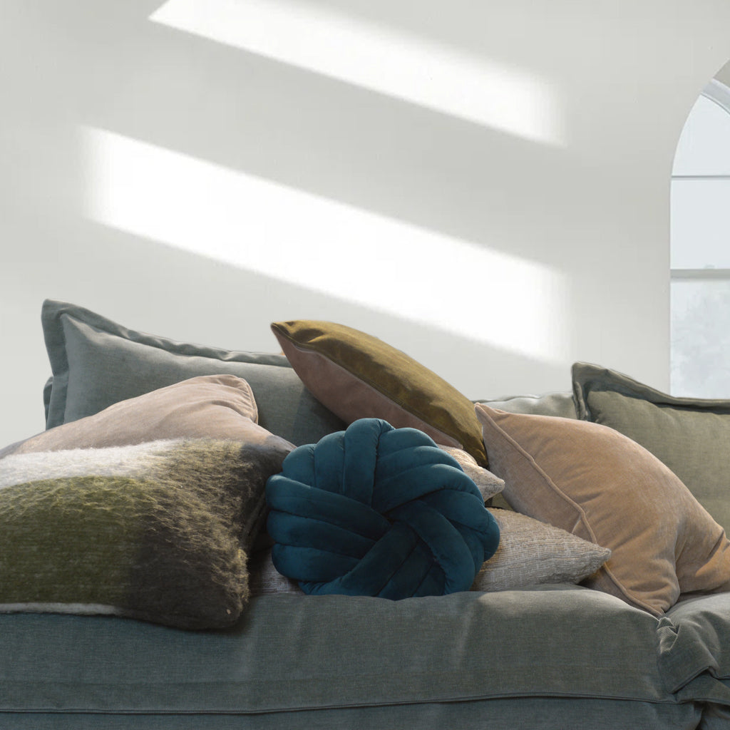 Petrol Blue Knot Cushion