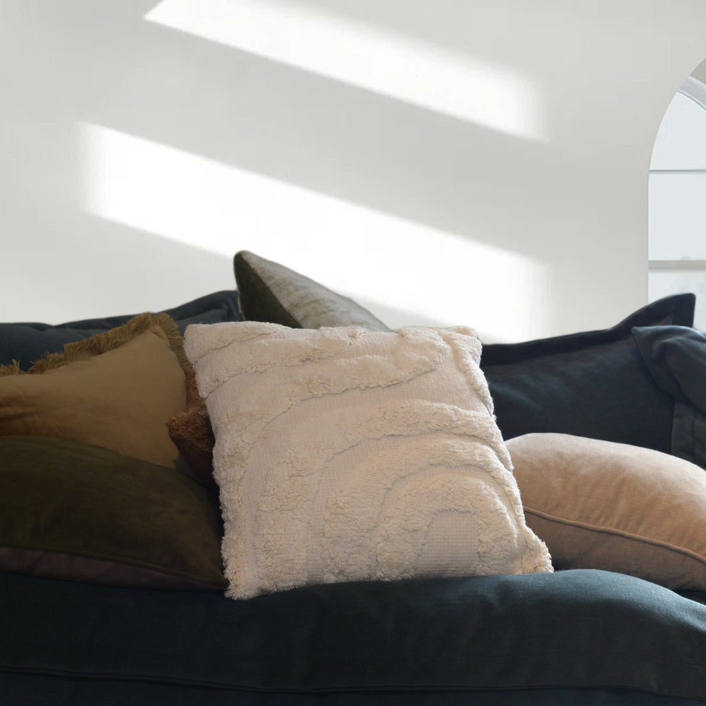 Tuffed Cream Cushion