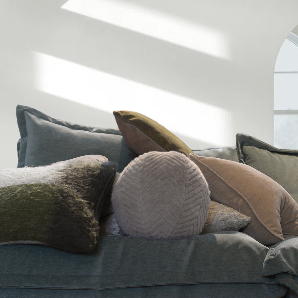Mink Textured Fluffy Cushion Ball