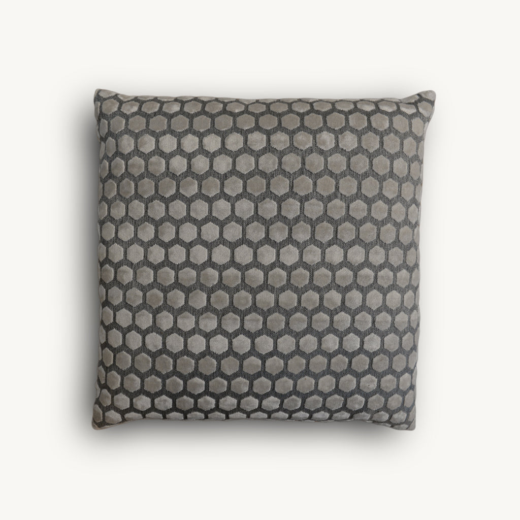 Hex Cut Cushion in Cream