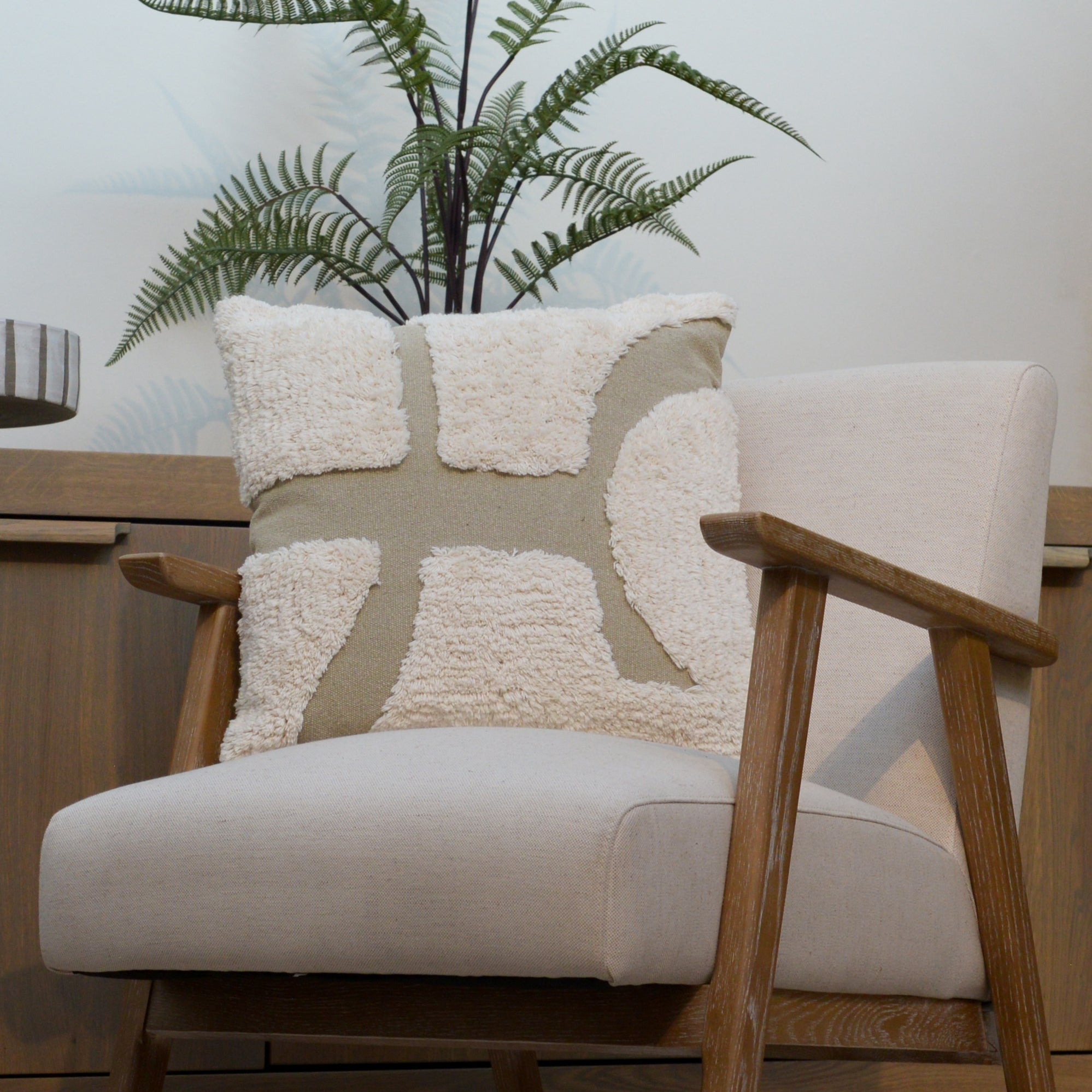 Cream & Sand Two Tone Cushion