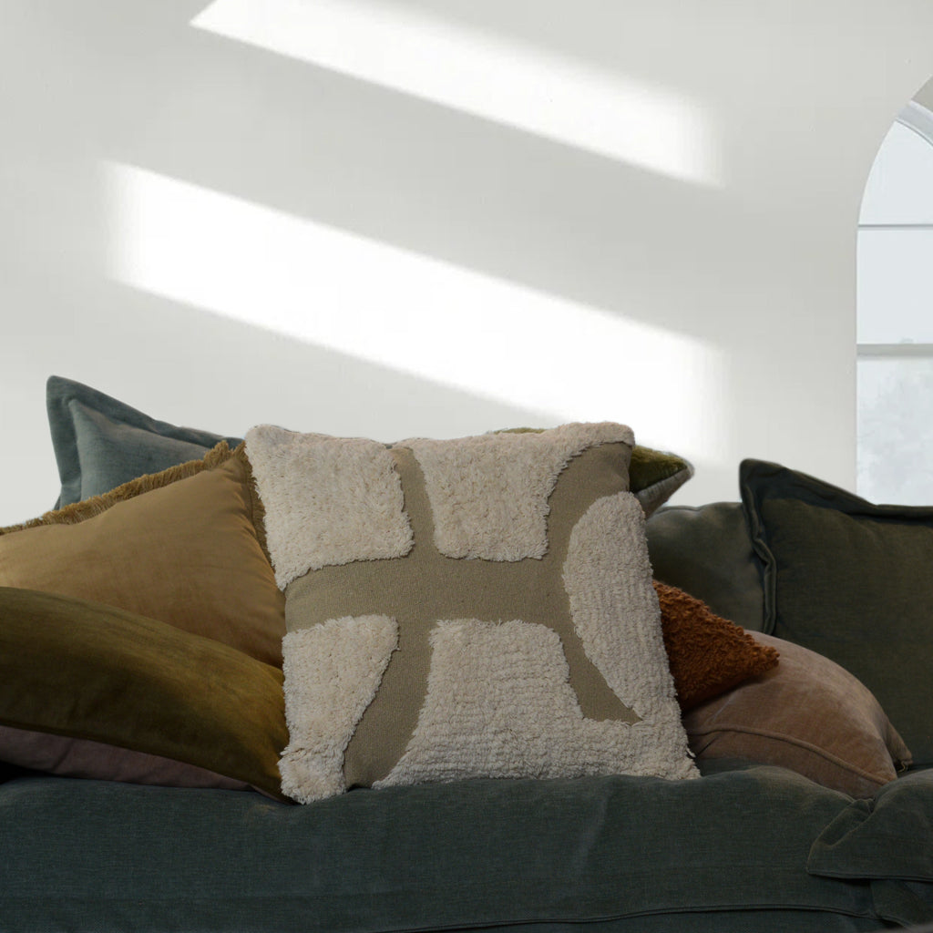 Cream & Sand Two Tone Cushion