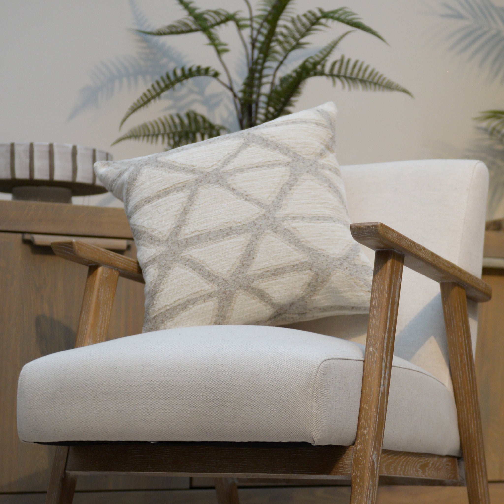 Sand & Cream Triangle Wave Cushion