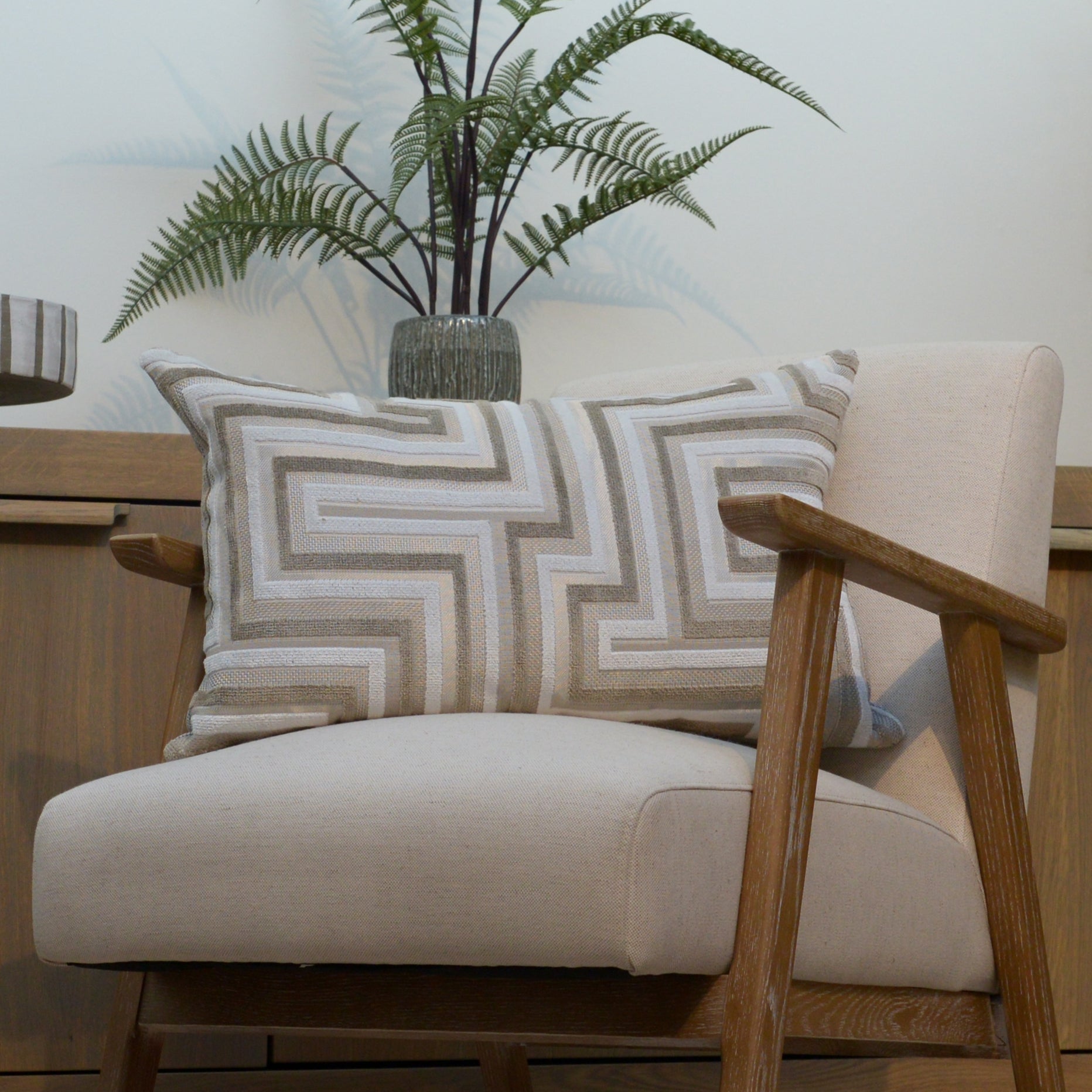 Geomteric Velvet Bolster Cushion