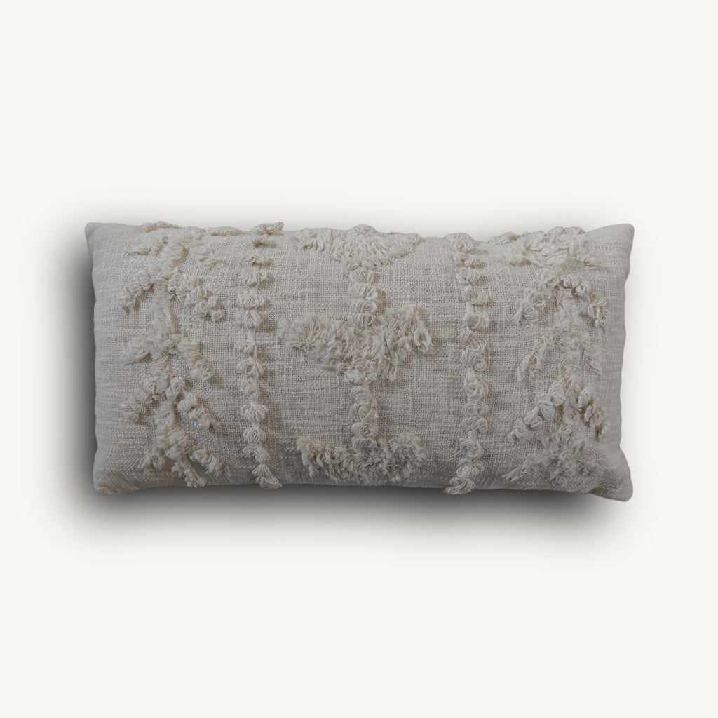 Cream Woven Bolster Cushion