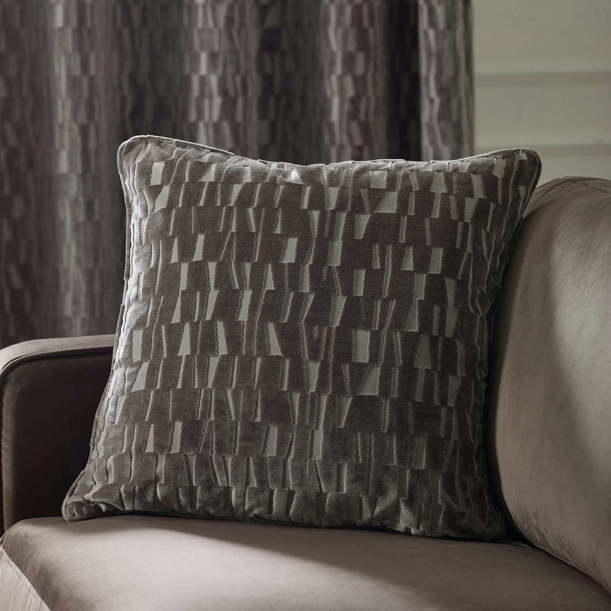 Titan Velvet Cushion in Beige