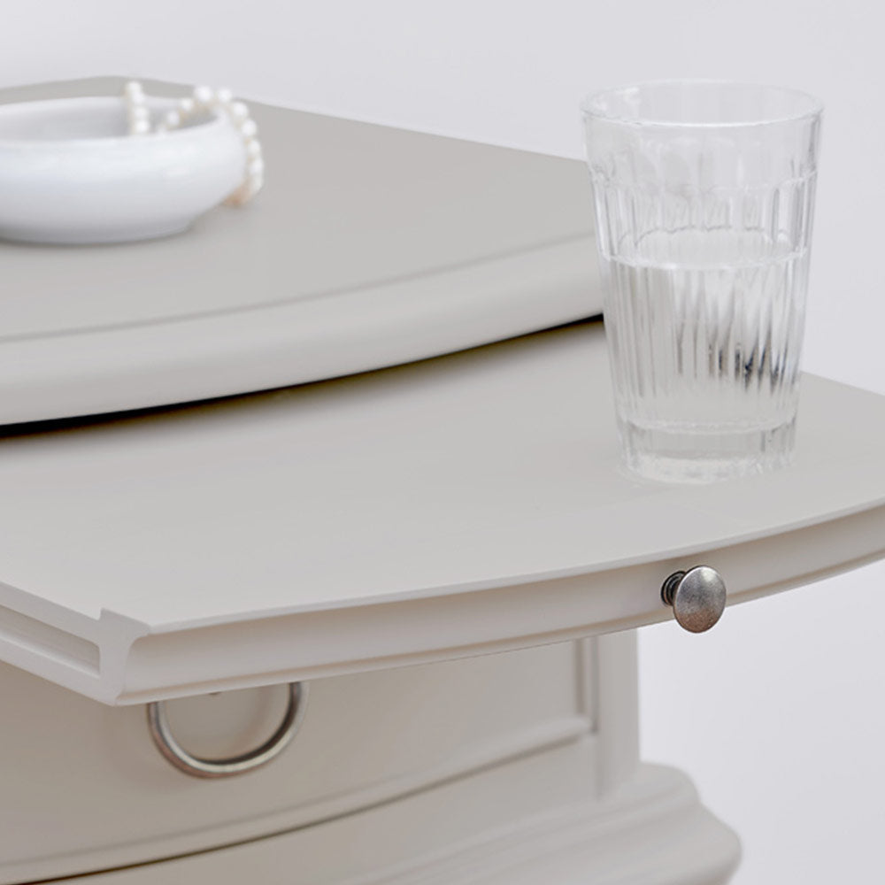 Chic grey nightstand adorned with a decorative vase