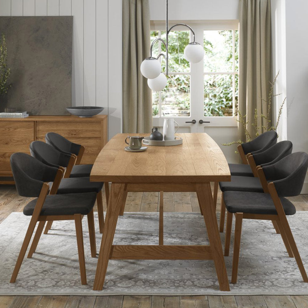 Highgate Rustic Oak Dining Chair in Dark Grey