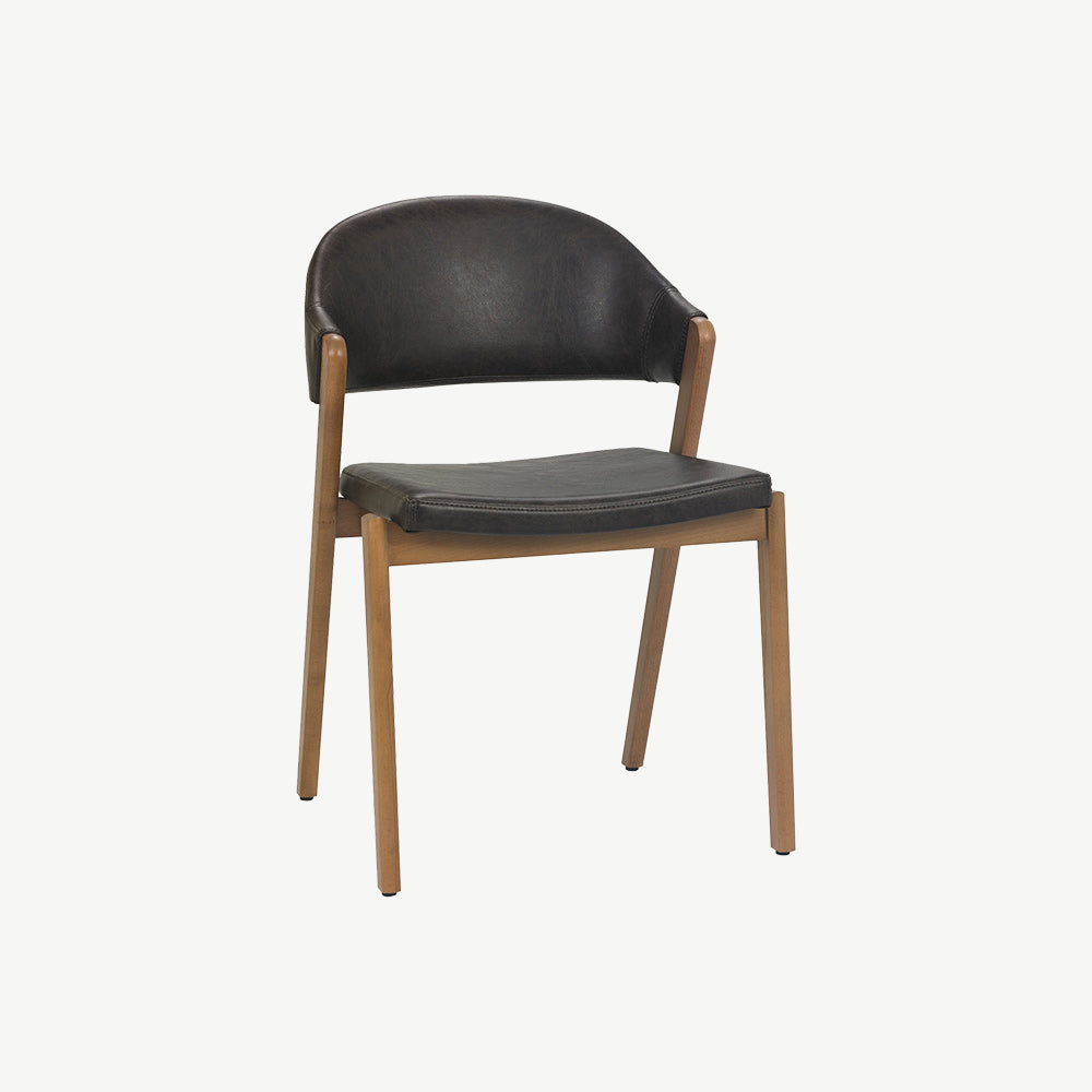 Highgate Rustic Oak Dining Chair in Black