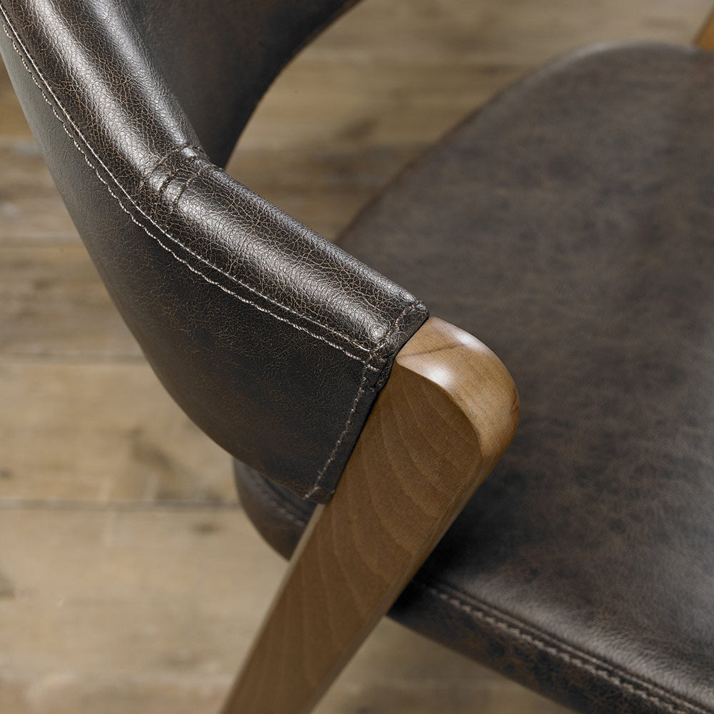 Highgate Rustic Oak Dining Chair in Black