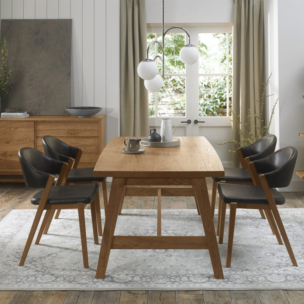 Highgate Rustic Oak Dining Chair in Black