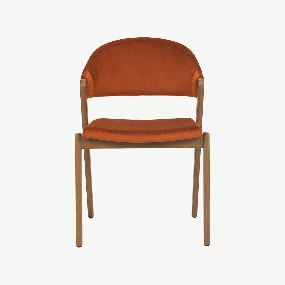 Highgate Rustic Oak Dining Chair in Orange