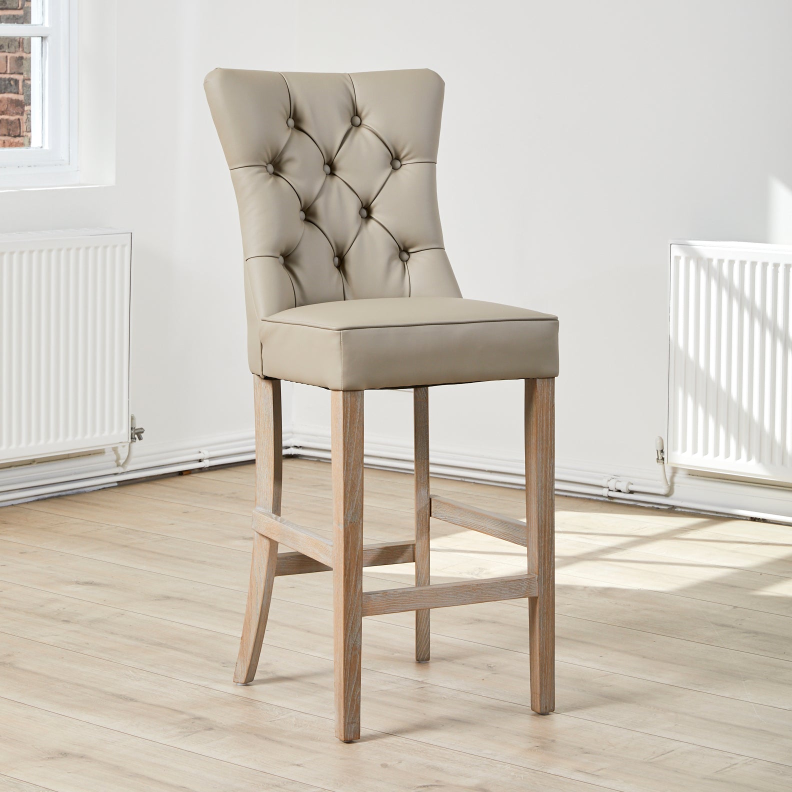 Poppy Bar Stool in Beige