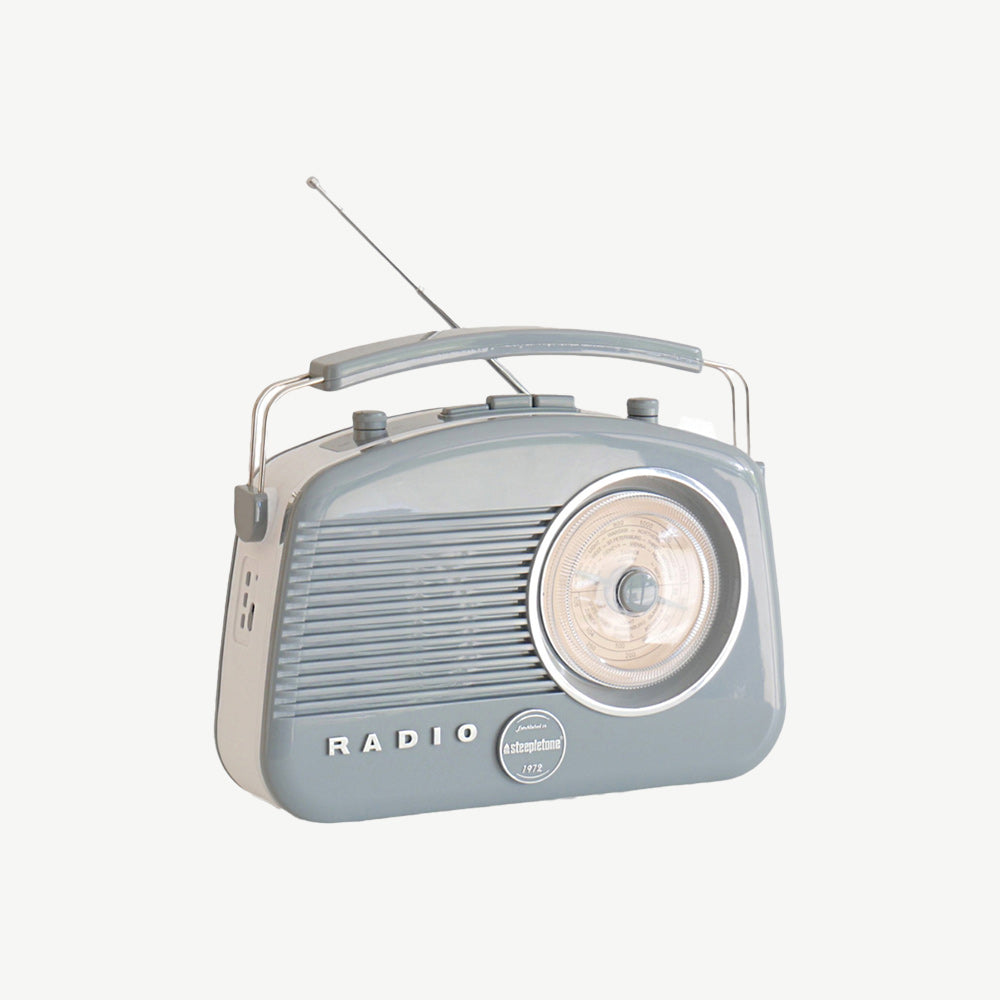 Brighton Retro Style Portable Radio in Grey