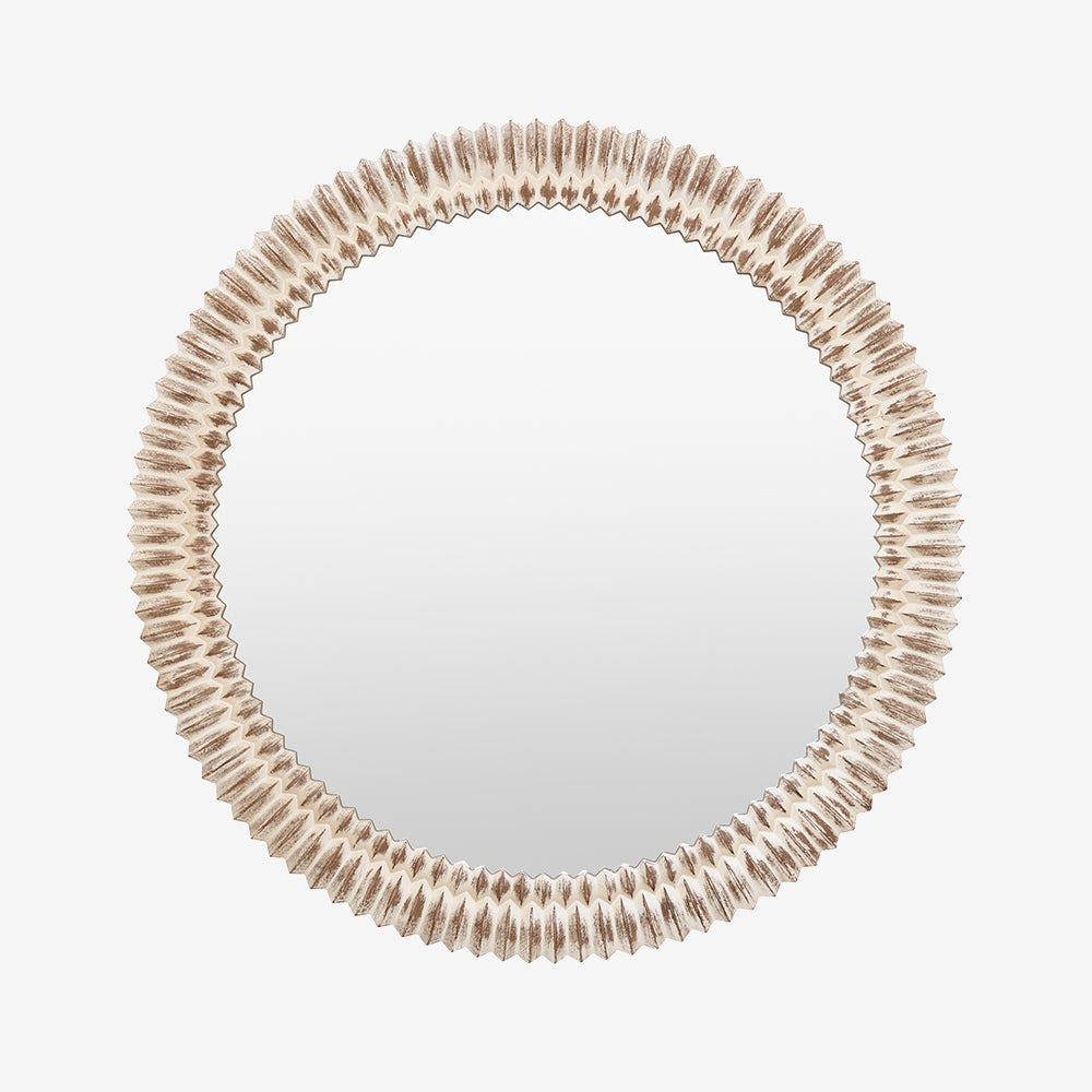 Alta White Round Mirror