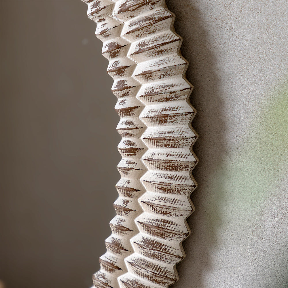 Alta White Round Mirror