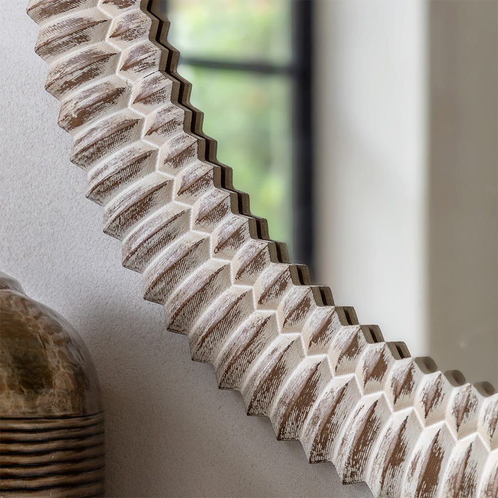 Alta White Round Mirror