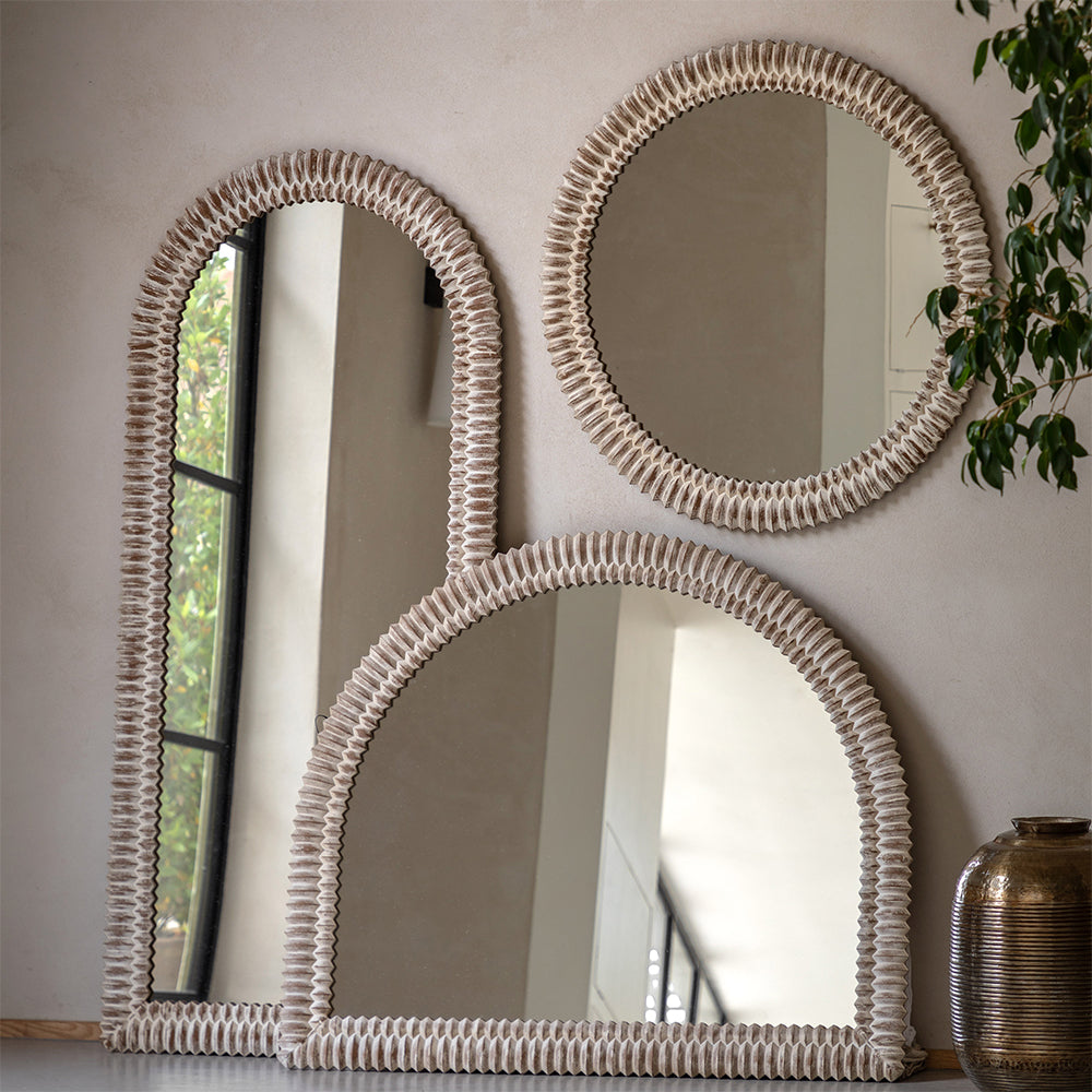 Alta White Round Mirror