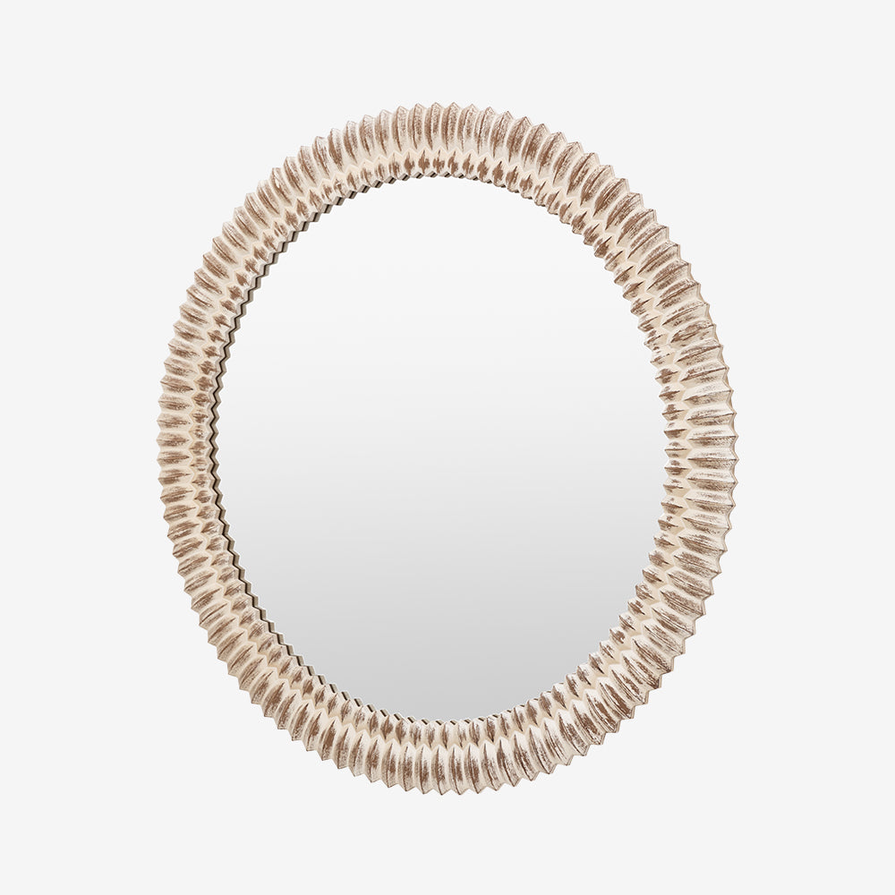 Alta White Round Mirror