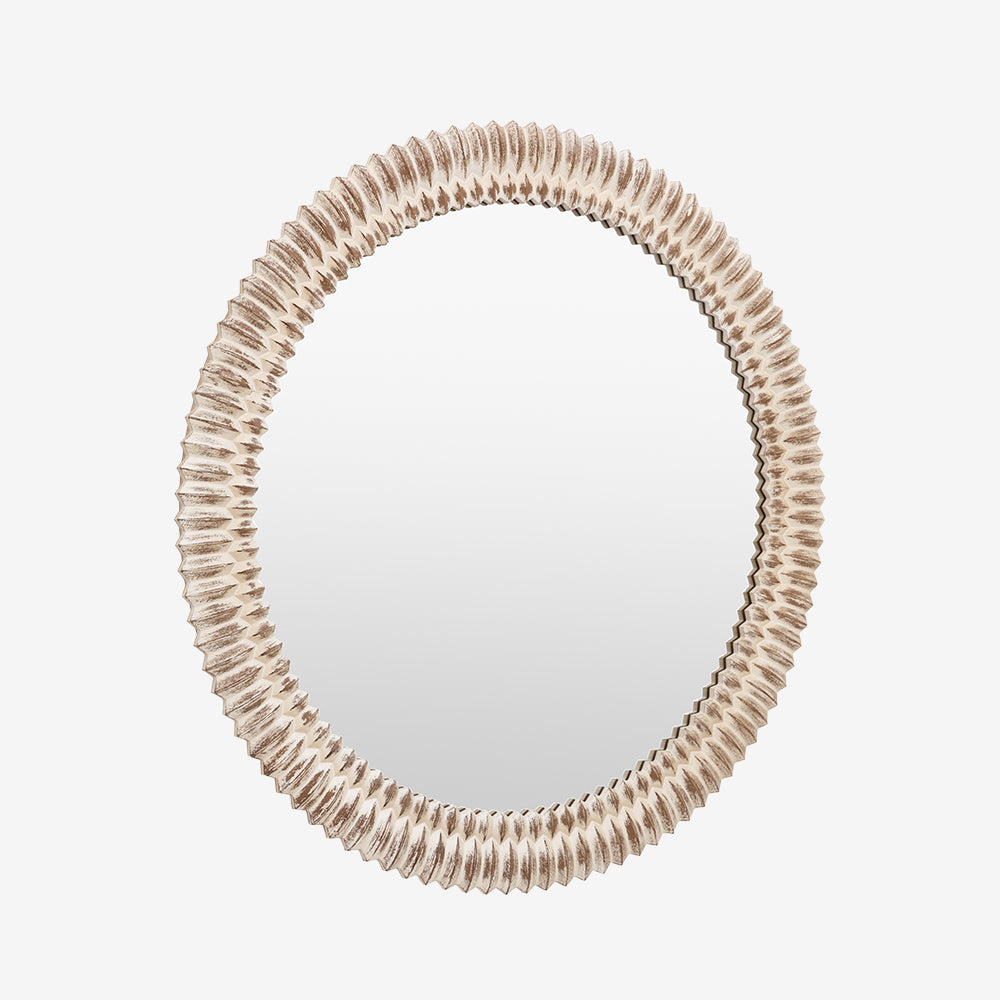 Alta White Round Mirror