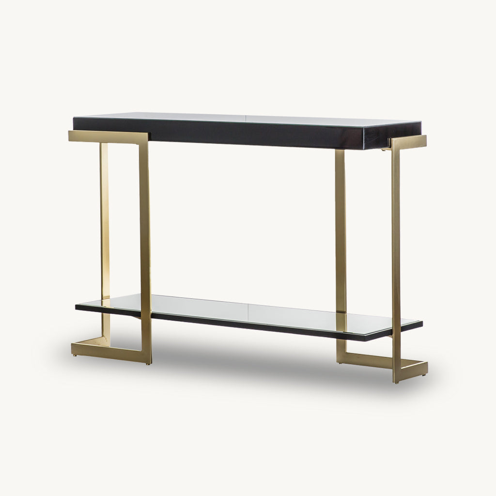 Ardella Black Glass Console Table