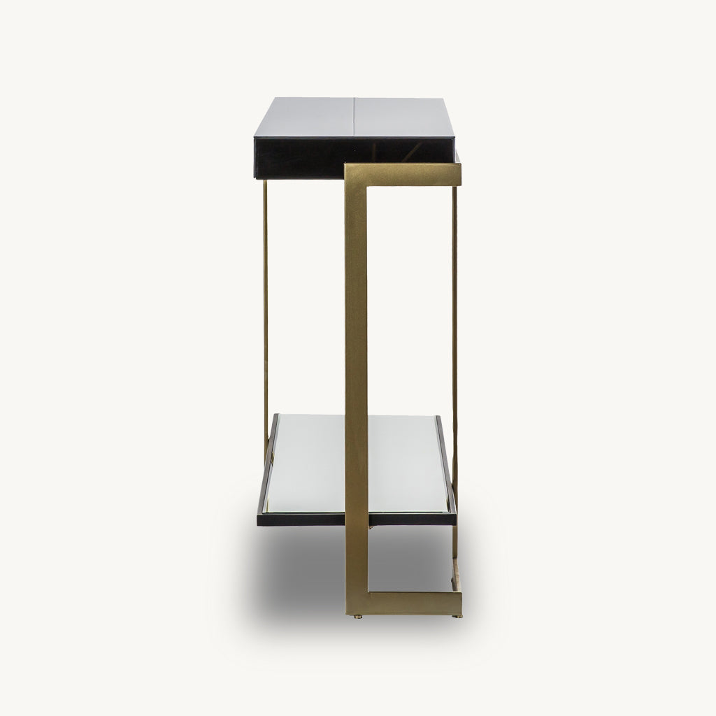 Ardella Black Glass Console Table