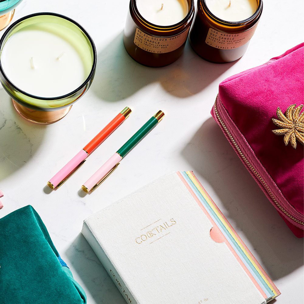LA inspired cocktail recipe notebook in cream cover