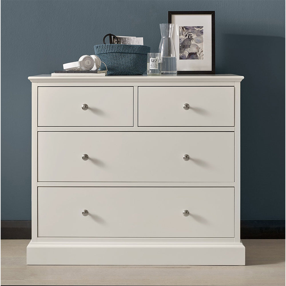 2 and 2 drawer chest in painted white