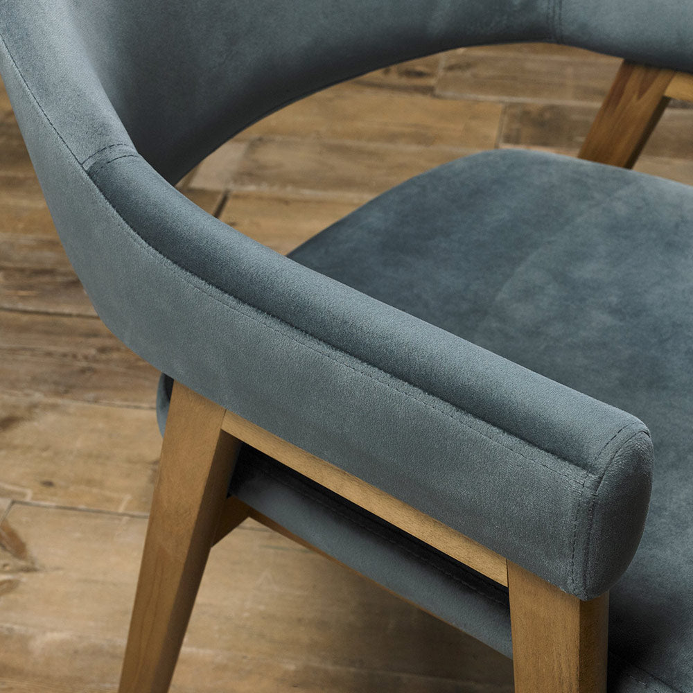 Highgate Rustic Oak Dining Chair in Blue