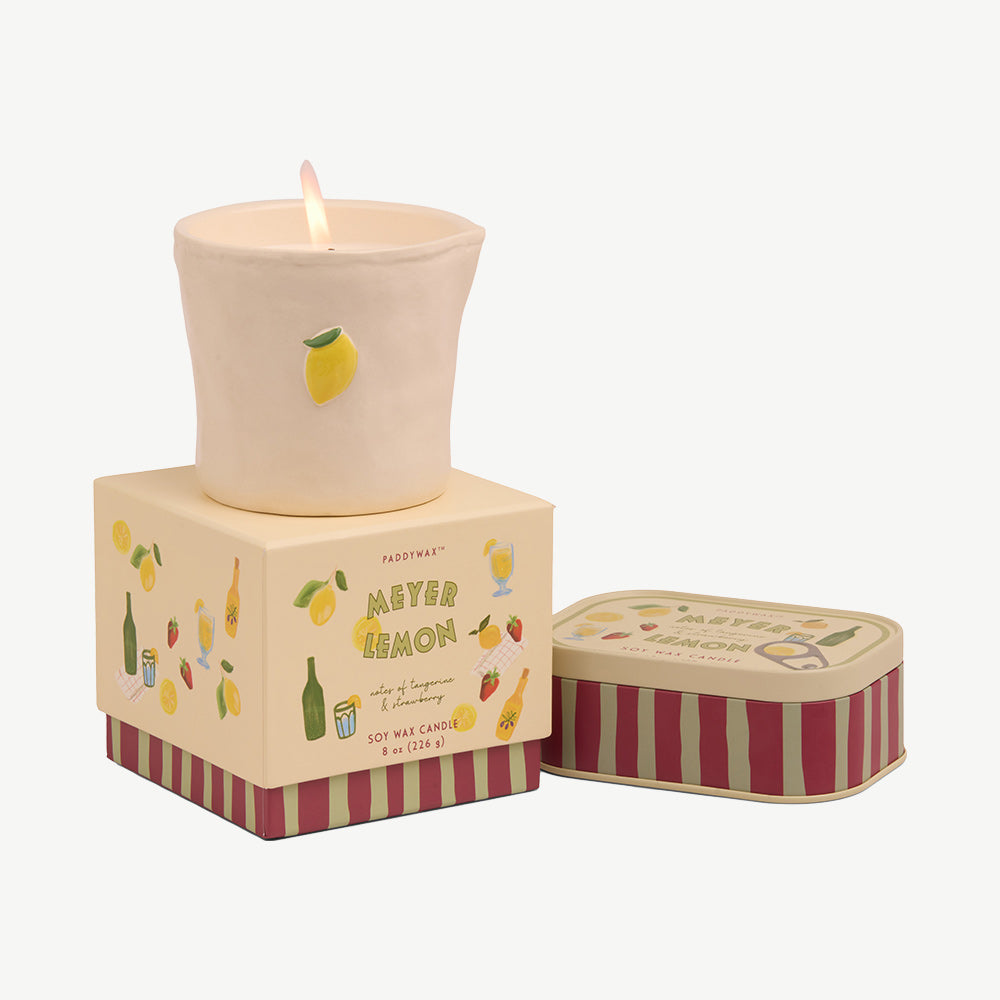 Bistro Lemon Ceramic Candle