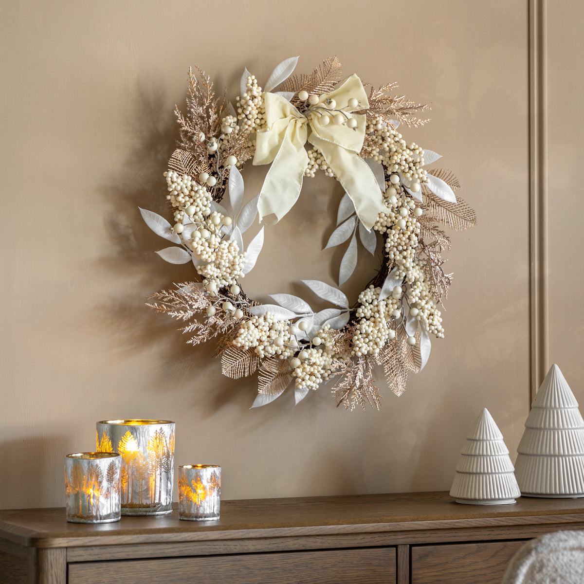 Festive Berry Wreath with Bow