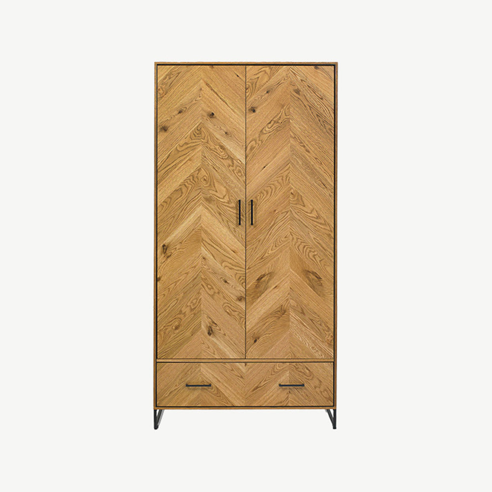Rustic oak double wardrobe