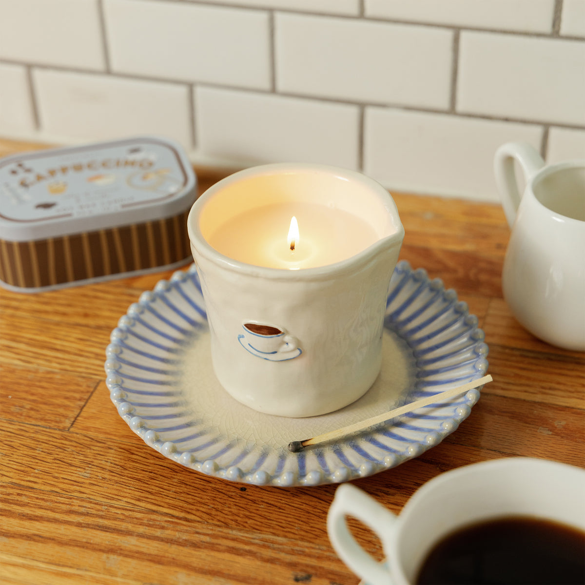 Bistro Cappuccino Ceramic Soy Candle