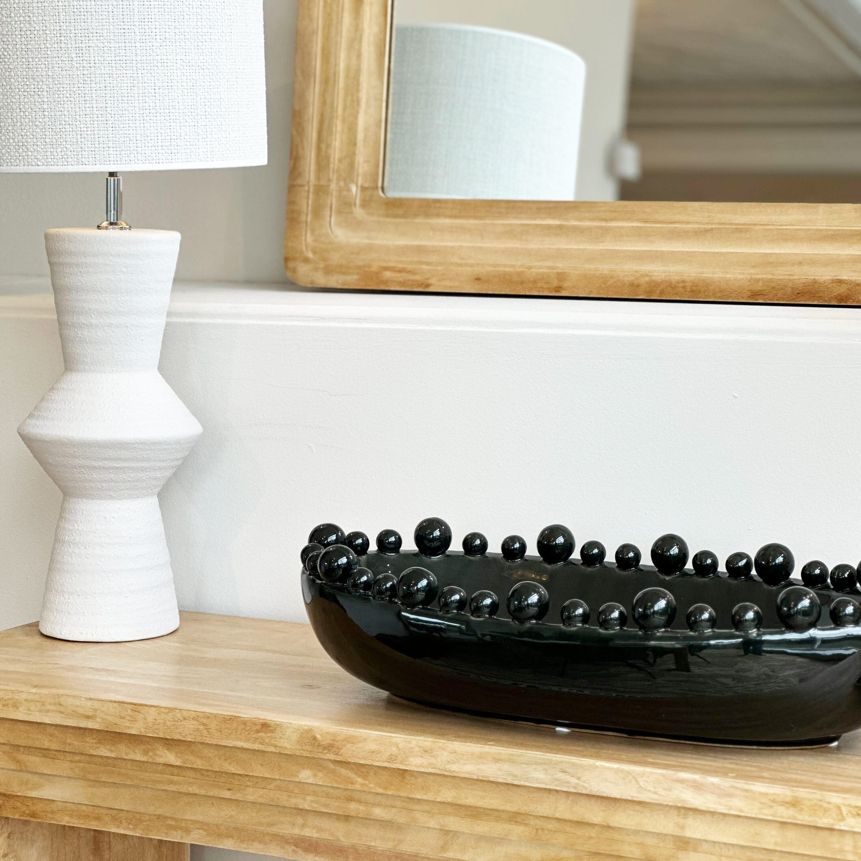Oval Ceramic Bobble Bowl in Black
