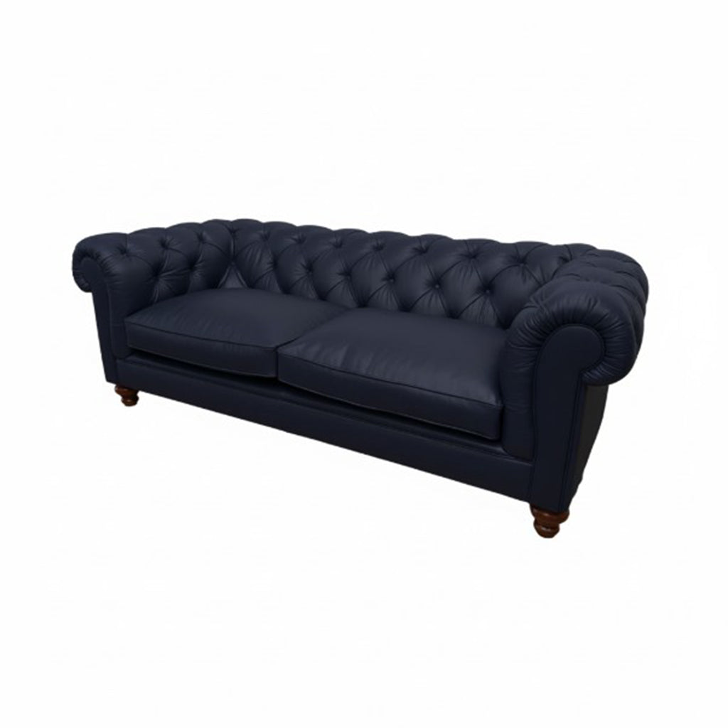 Britannia Leather Sofa in Dark Blue
