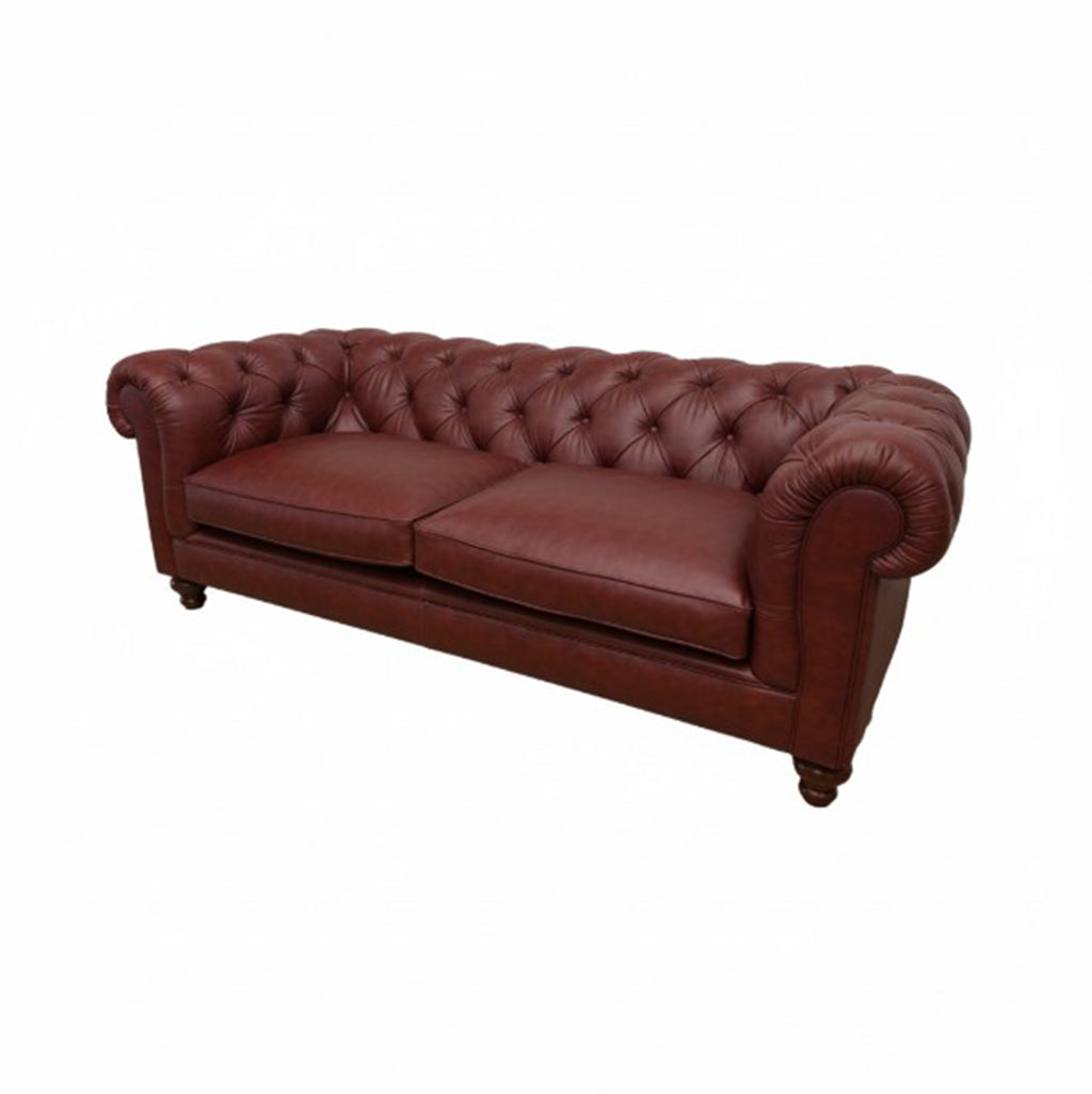Britannia Leather Sofa in Red