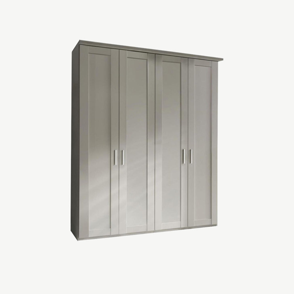 4 door wardrobe in off white finish