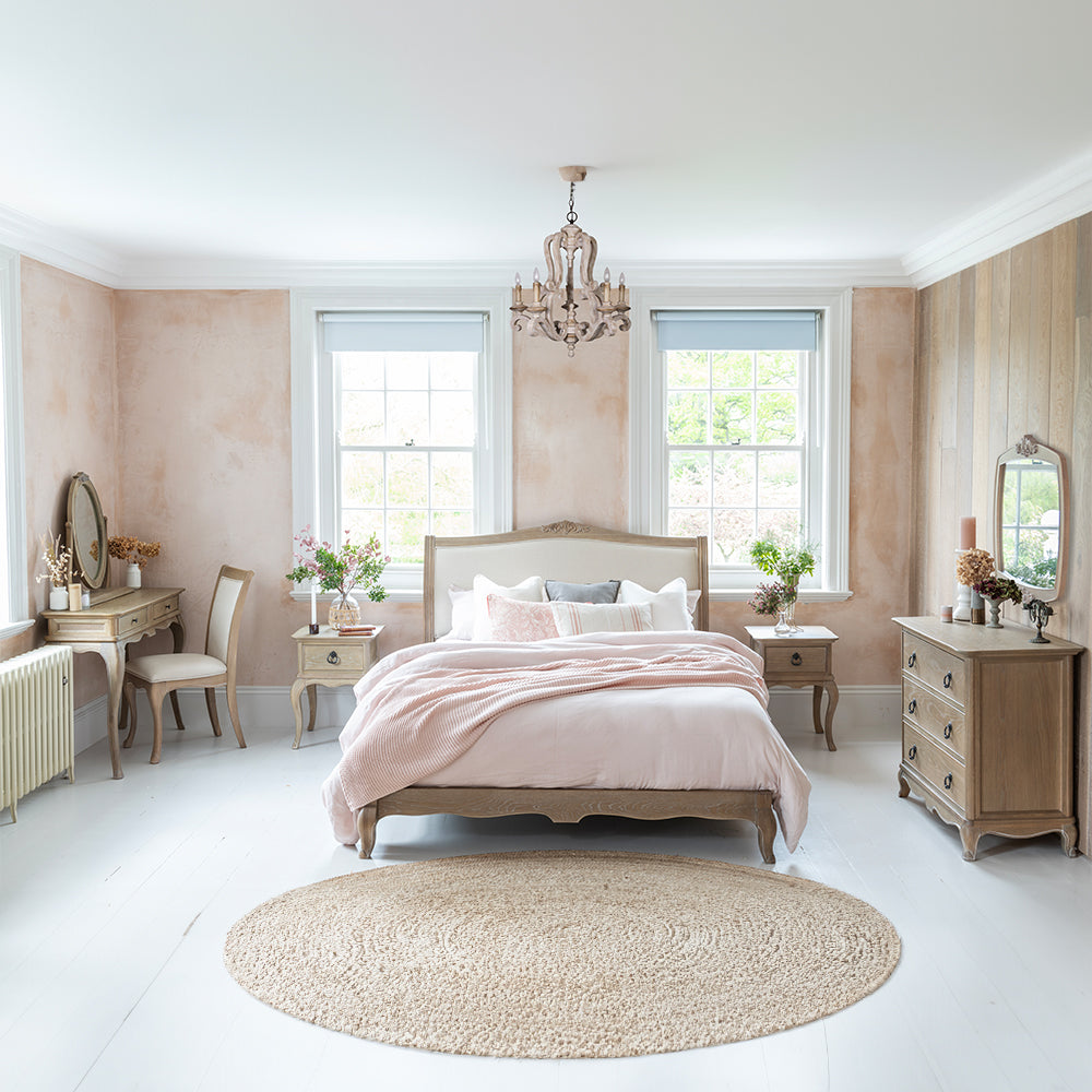 Solid oak bedside cabinet in soft antique finish