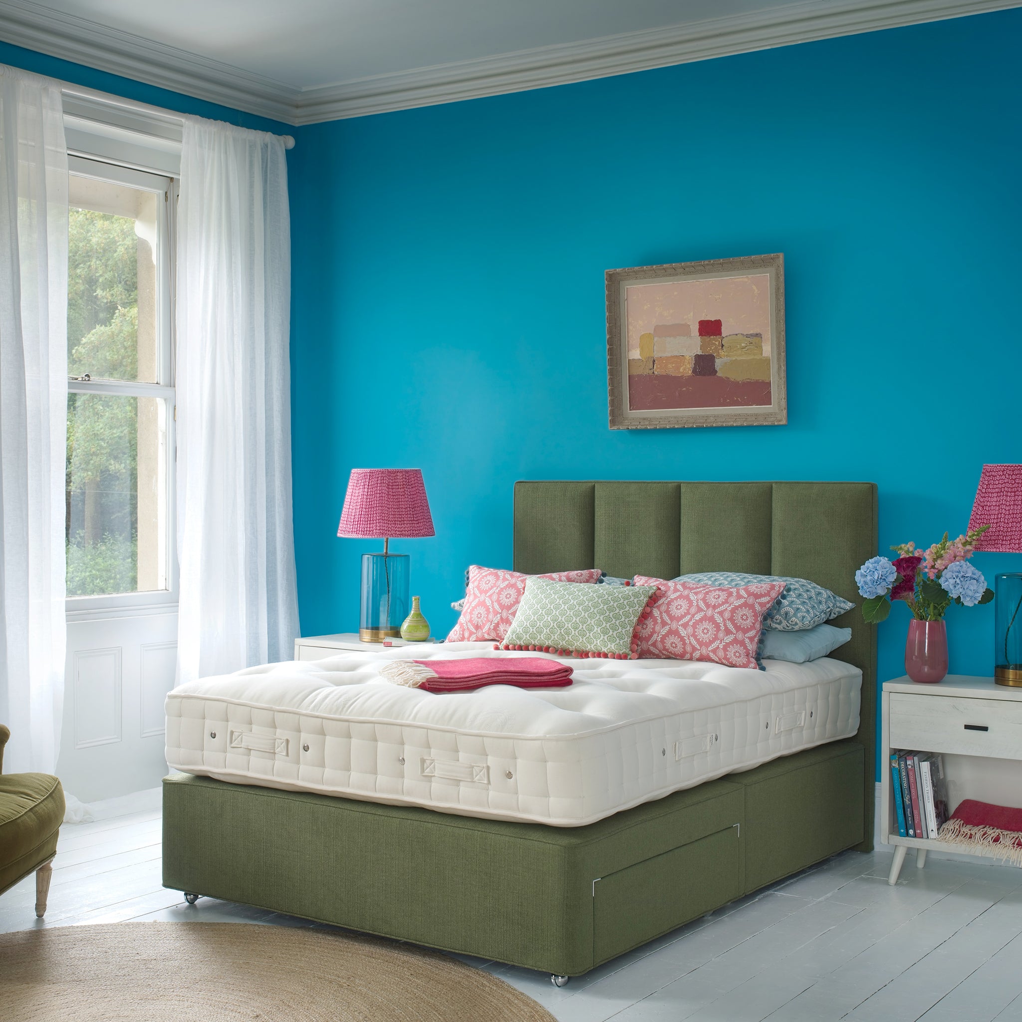 Hypnos Francesca Euro Slim Headboard in Green