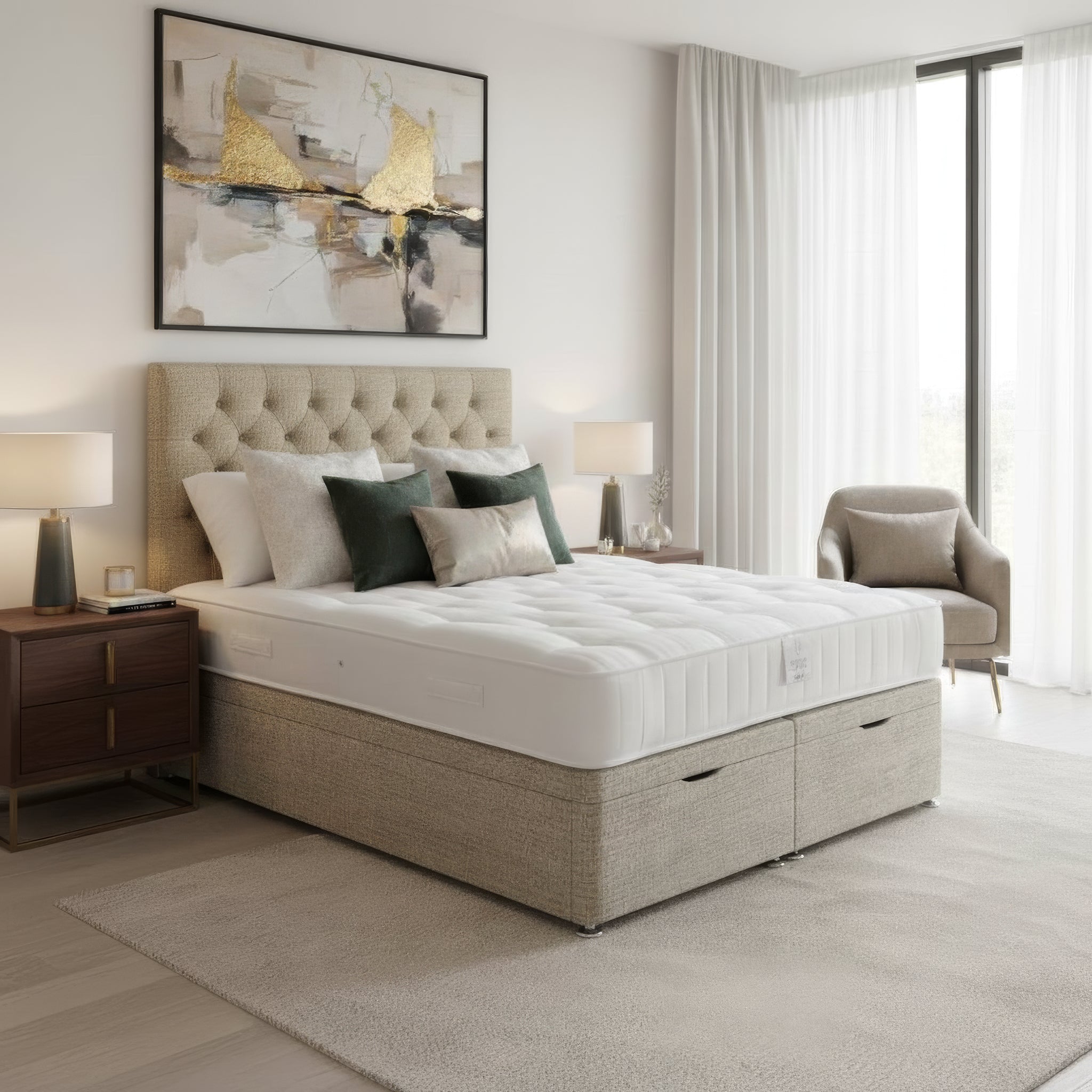 Arighi Bianchi Ottoman Antoinette Bed in Light Grey