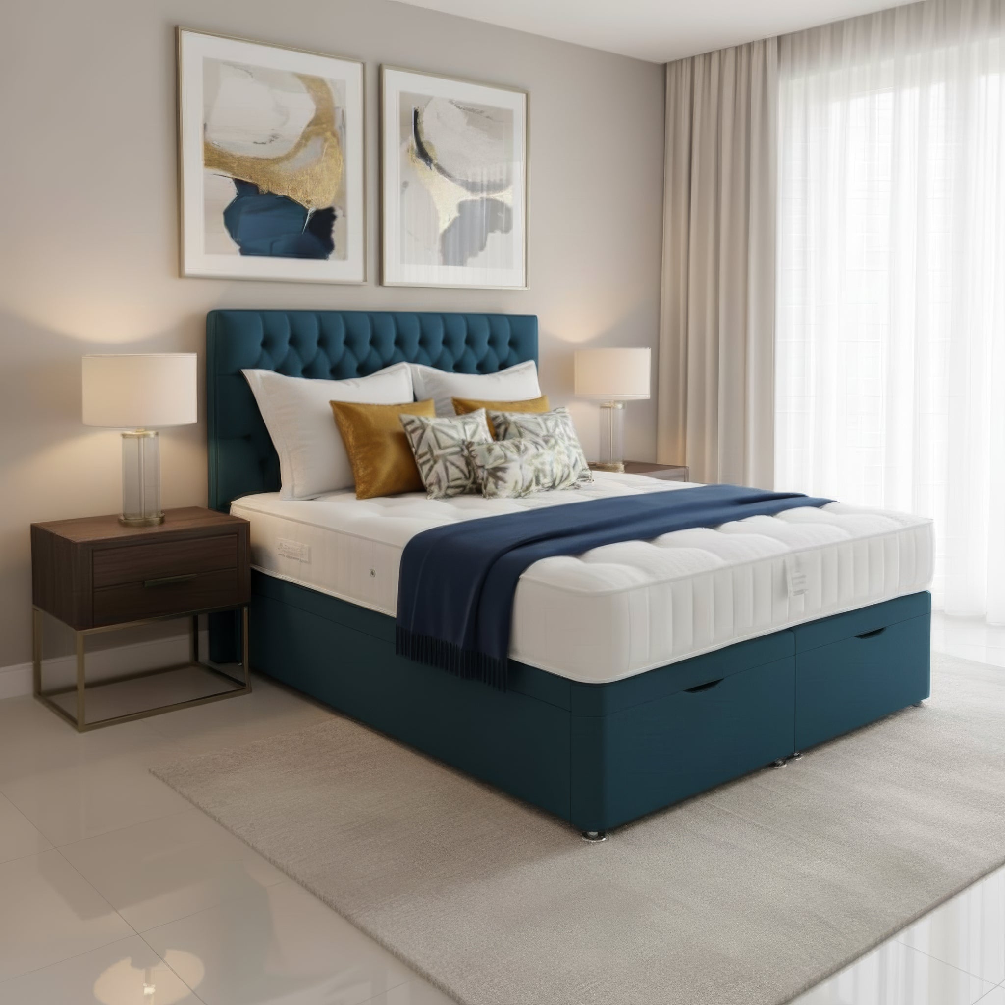 Arighi Bianchi Ottoman Antoinette Bed in Blue